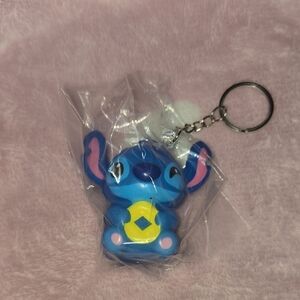 Blue Stitch Character Keychain with Yellow Accent Squishy